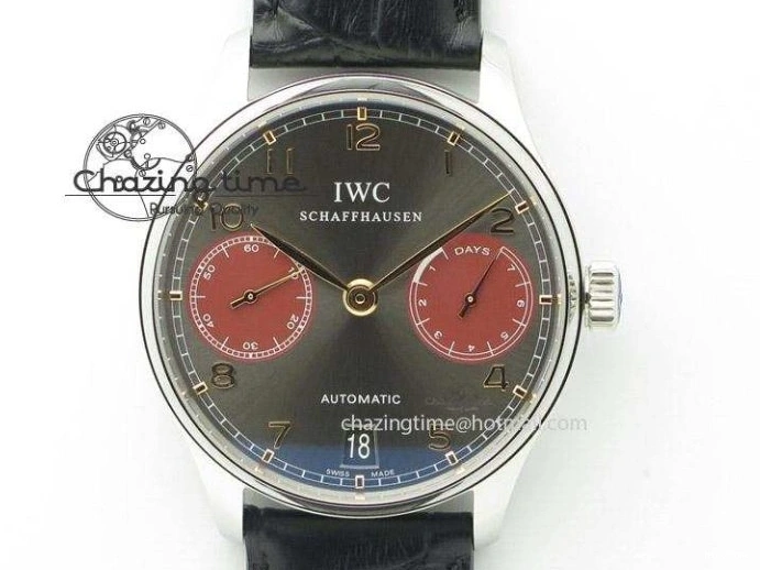 MIROTIME 0111 Cozy Portuguese Tourbillon IW5463 SS ZF Best Edition White Dial Blue Hands on Blue Leather Strap 7172